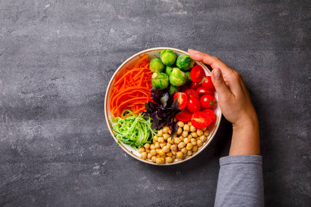 istock Raw mixed Vegetables and chickpeas.Vegetarian Buddha Bowl 701068704