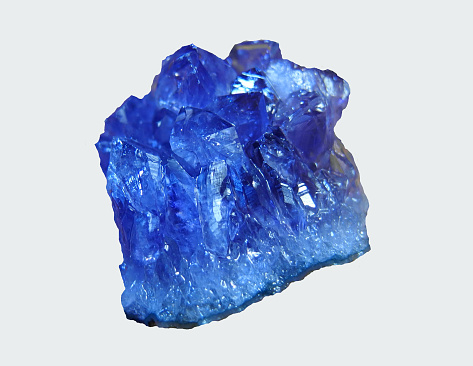 Blue amethyst on an isolated background.