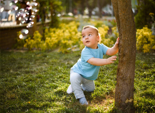 istock Happy baby boy in nature 701100862