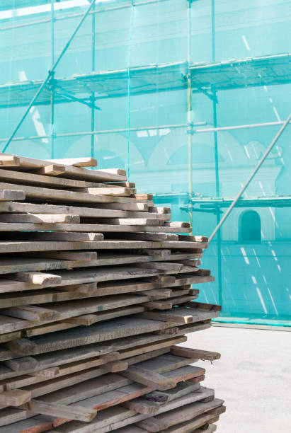 istock Dismantled old scaffolding 701108120