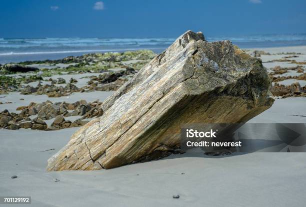 Slanted Rock Stock Photo - Download Image Now - Beaten Up, Brittany - France, Coastline