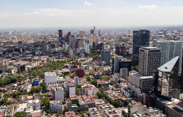 mix of living and commercial houses, and financial district