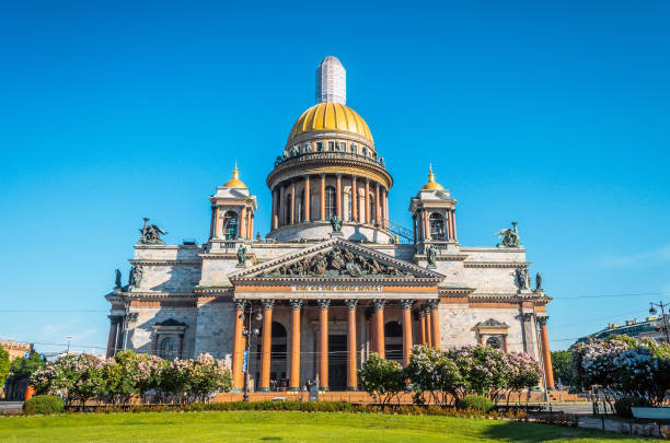 istock St. Isaac's Cathedral summer blue sky morning. 701175588