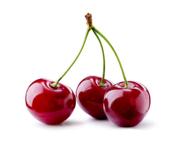 istock Three cherries berries close-up isolated on white background 701195938