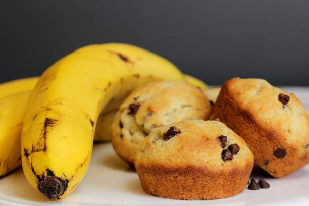 istock Homemade  banana Chocolate chip muffins, selective focus 701200626