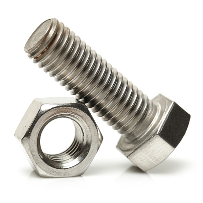 Bolt and Nut  on the white background