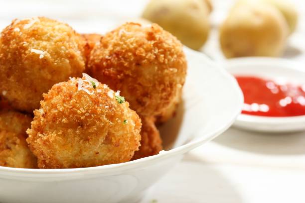 istock Mashed Potato Cheese balls / Croquette - Bread crumbed fried food roll 701211936