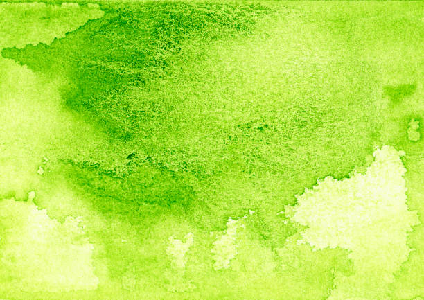 Backgrounds Watercolor Painting Green Abstract Texture stock photo
