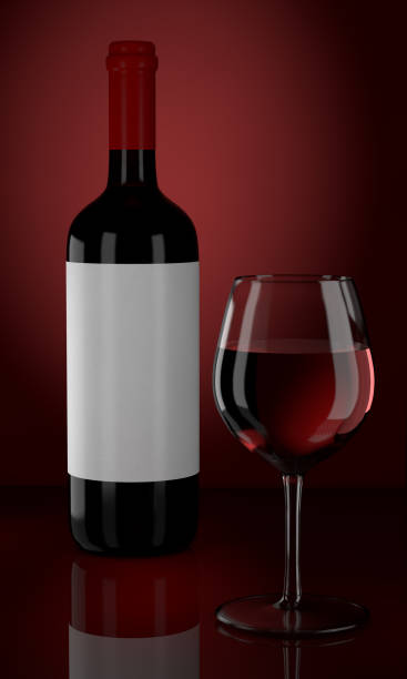 istock Bottle and glass of red wine 701239346