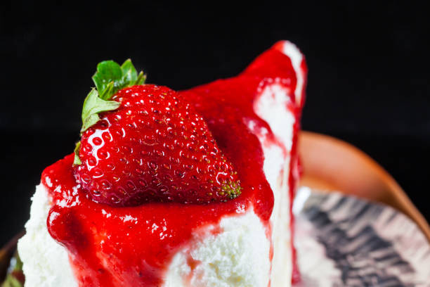 istock Crepe cake with strawberry sauce and fresh strawberries. 701239406