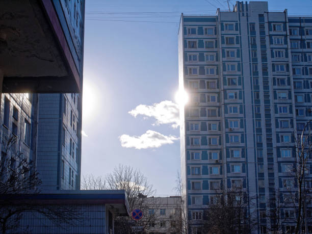 istock spring sky between the buildings in Moscow 701254724