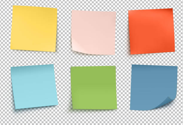 bu notları çok renkli yazı - postit stock illustrations
