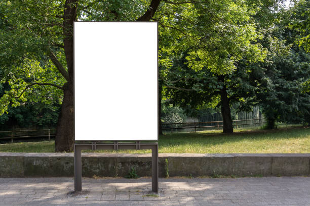 istock A blank ad space sign isolated in front of a park 701263182