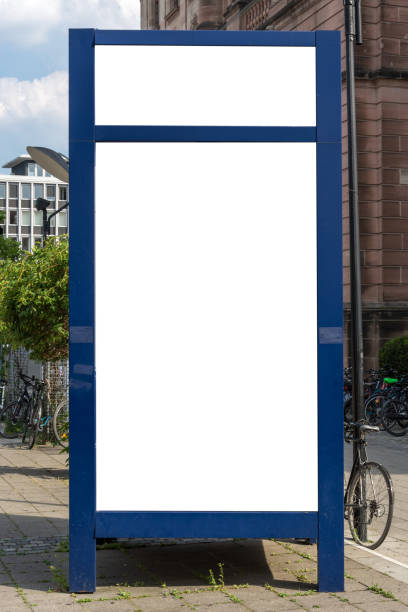 istock A blue blank ad space sign isolated in the street 701263210