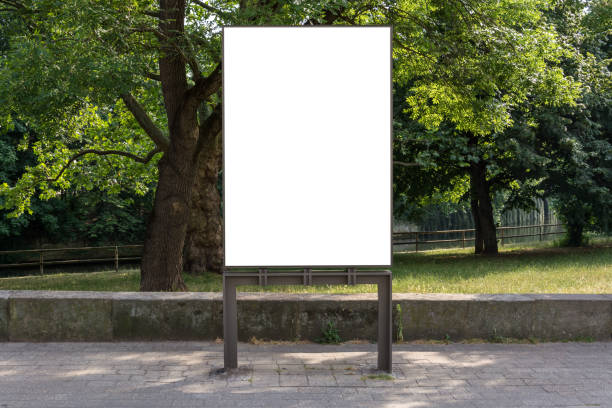 istock A blank ad space sign isolated in front of a park 701263256