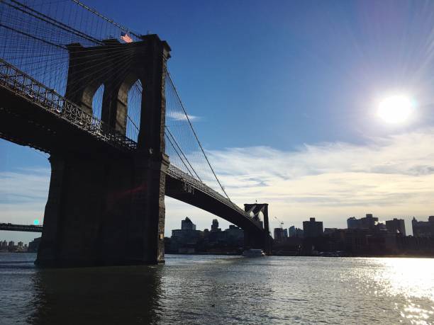 istock Brooklyn Bridge Over East River Against Sky In City 705164497