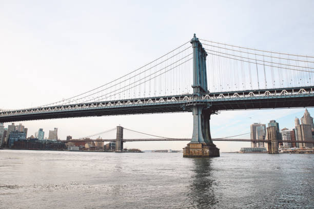 istock Manhattan Bridge And Brooklyn Bridge Over East River 705166153