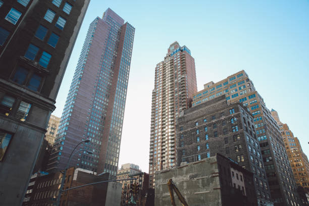 istock Low Angle View Of Modern Buildings Against Clear Sky 705166167