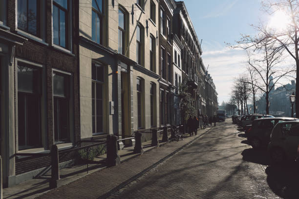 istock Road By Row Houses In Town 705175429