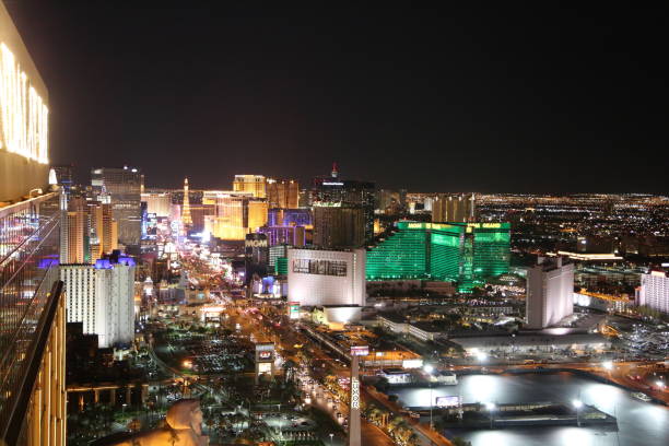 istock High Angle View Of Illuminated Cityscape Against Sky At Night 705327725