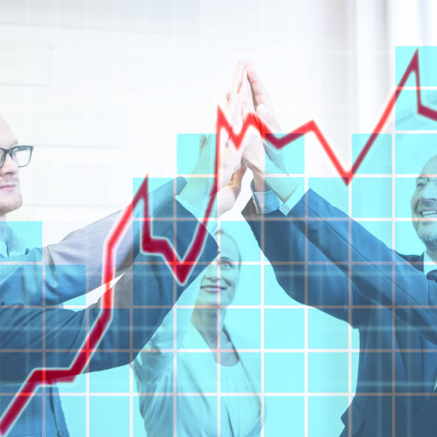 istock Digital Composite Image Of Business People And Line Graph 705347517