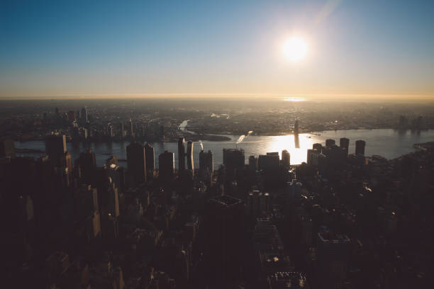 istock Aerial View Of City At Waterfront During Sunset 707565625