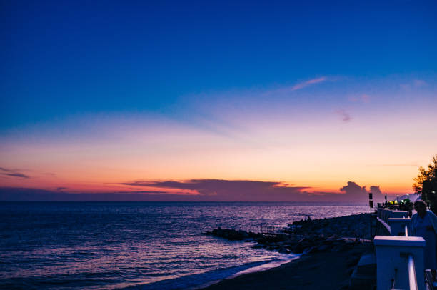 vista panoramica del mare contro il cielo durante il tramonto - 5412 foto e immagini stock