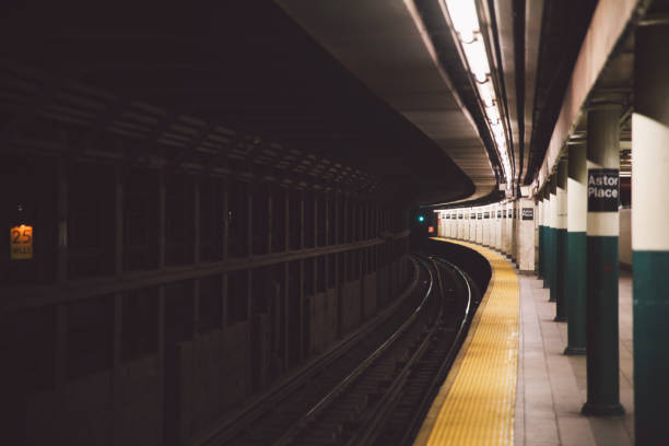 istock Illuminated Railroad Station Platform At Night 713847385