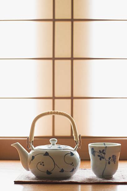 tea ceremony - japanese tea cup stock-fotos und bilder