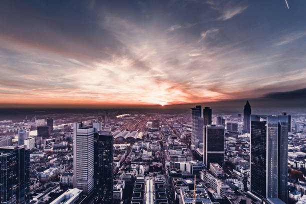 istock High Angle View Of City At Sunset 720020427
