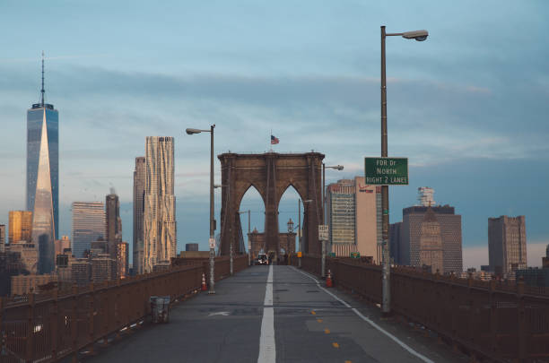 istock View Of Suspension Bridge With City In Background 720093701