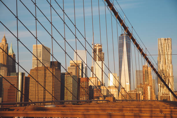 istock View Of Suspension Bridge In City 720147145