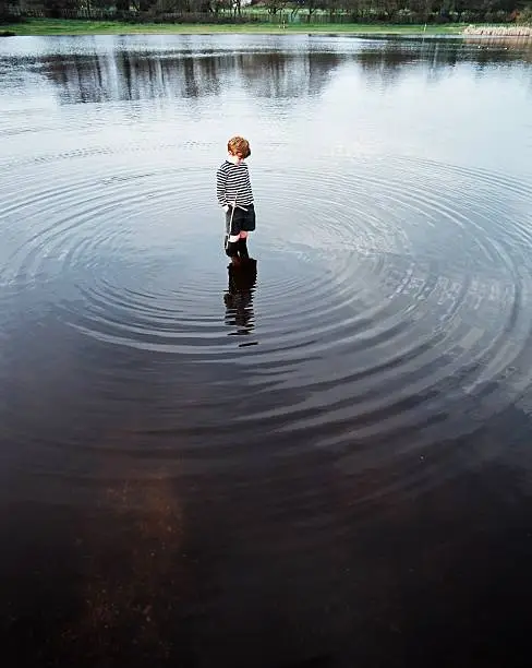 Photo of Boy standing in a lake