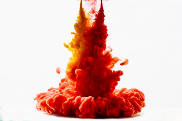 istock Explosion Of Red Color Against White Background 722309255