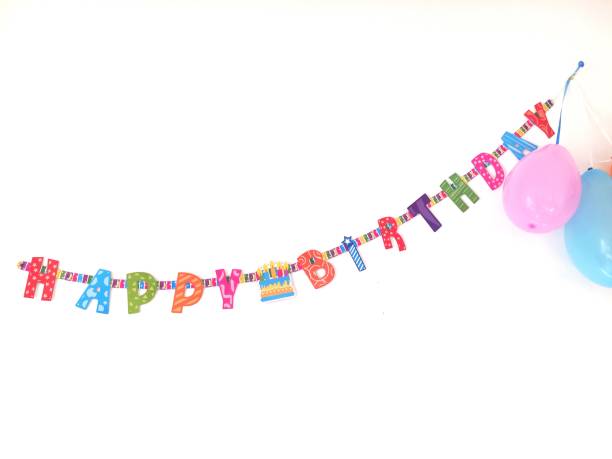 istock Birthday Decoration And Balloons Against White Background 722321191