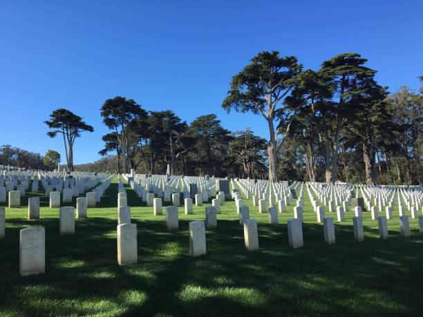 istock Tombstones In Cemetery Against Blue Sky 726855879