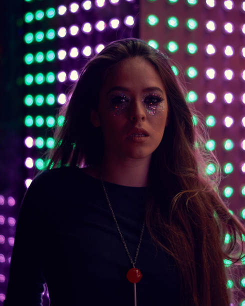 Woman Wearing Glitter Make-Up