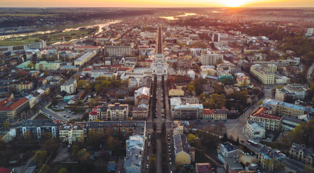 istock High Angle View Of Cityscape During Sunset 730289009
