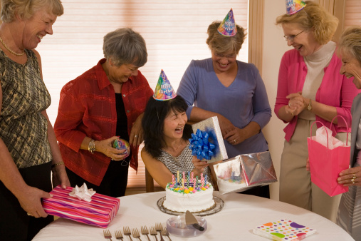 Group of women celebrating birthday