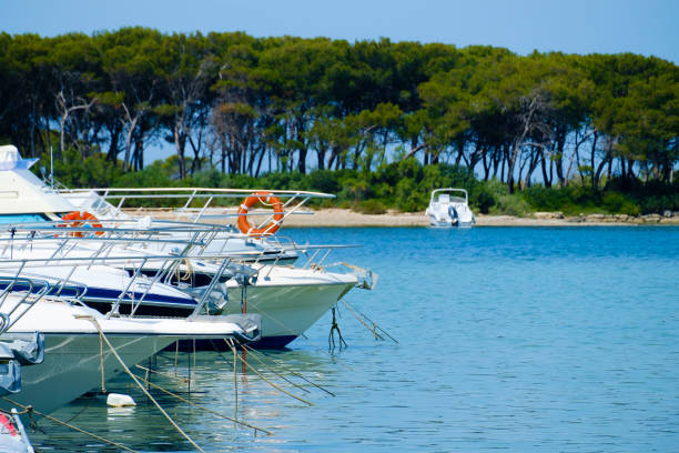 istock Boats Moored On Sea Against Sky 731844799