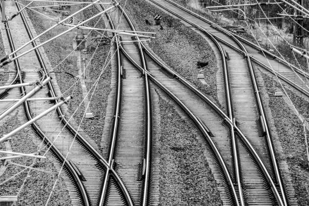 istock High Angle View Of Railroad Tracks 735963859