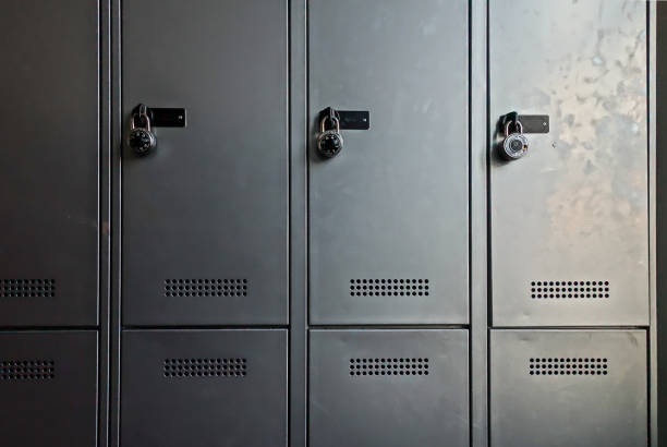 istock Full Frame Shot Of Closed Lockers 735967057