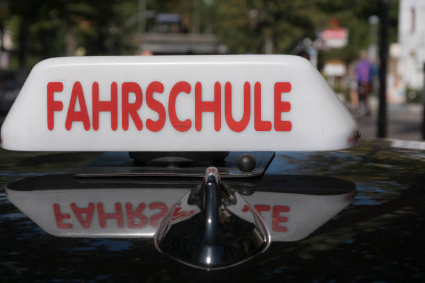 istock Driving School Sign On Car 736515497