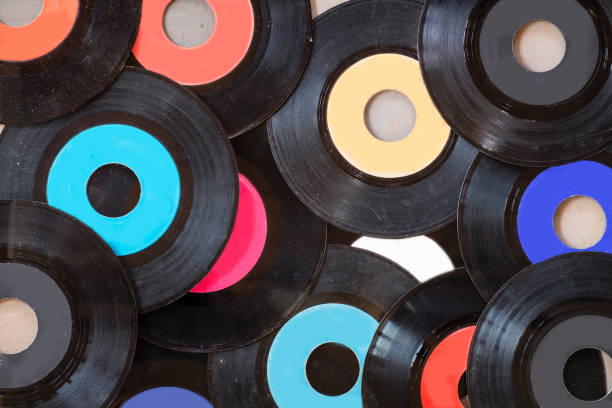 istock Full Frame Shot Of Colorful Records 736516117