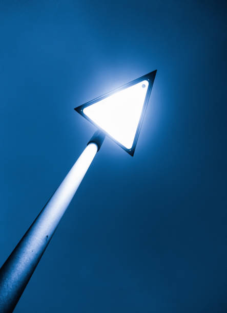 low angle view of illuminated street light against sky - 5891 imagens e fotografias de stock