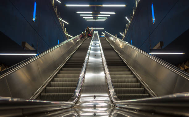 istock Low Angle View Of Escalator At Subway Station 736837231