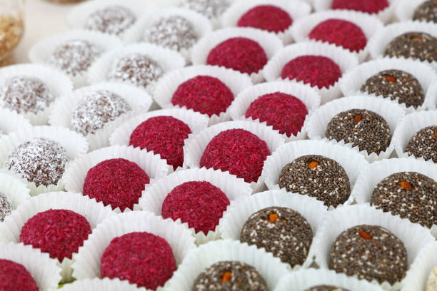 istock Full Frame Shot Of Various Colorful Chocolates In Cupcake Holder 736839437