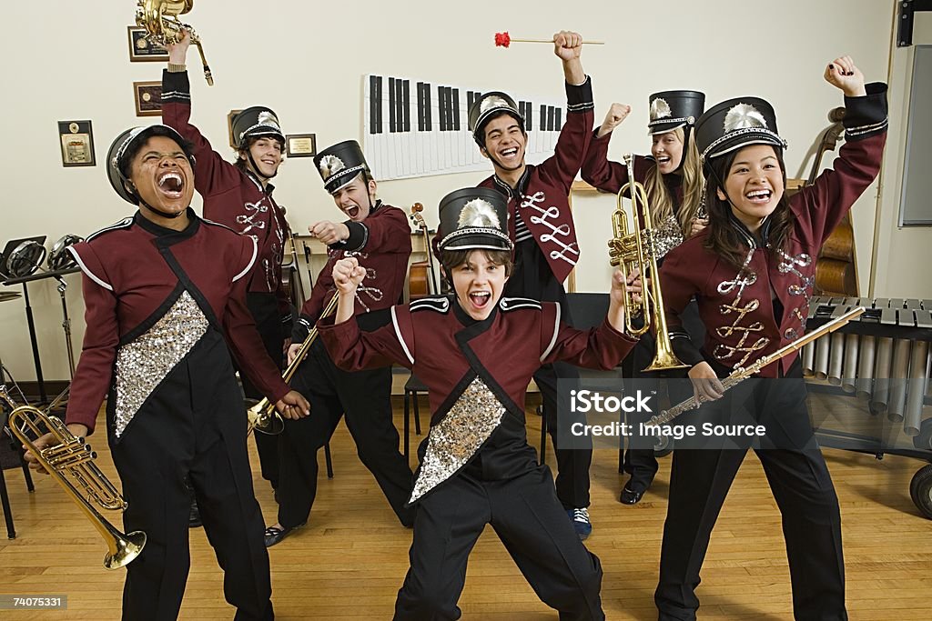 Excited band  Performance Group Stock Photo