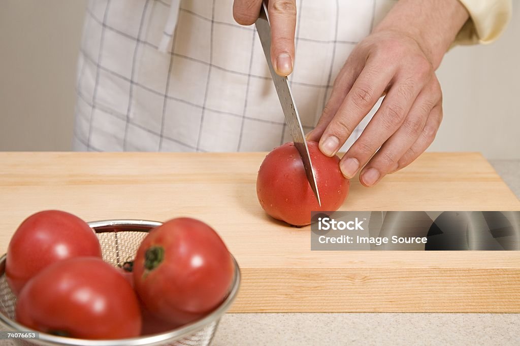 Person Hacken Tomaten - Lizenzfrei Antioxidationsmittel Stock-Foto