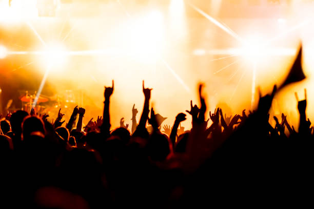 istock Crowd Cheering In Music Concert At Night 743738931